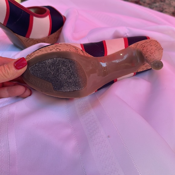 Guess Red White & Blue Platform Heels - Picture 10 of 13